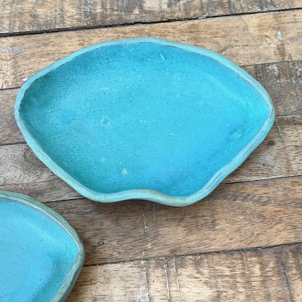 Studio Art Pottery Clay Trinket Dishes Set of 2 7